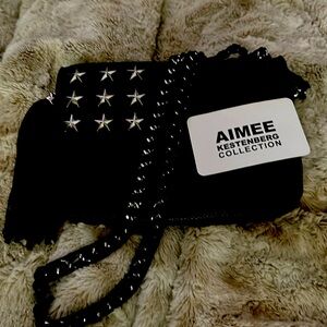 Aimee Kestenberg Collection Crossbody Purse/ Black All Leather/Stars